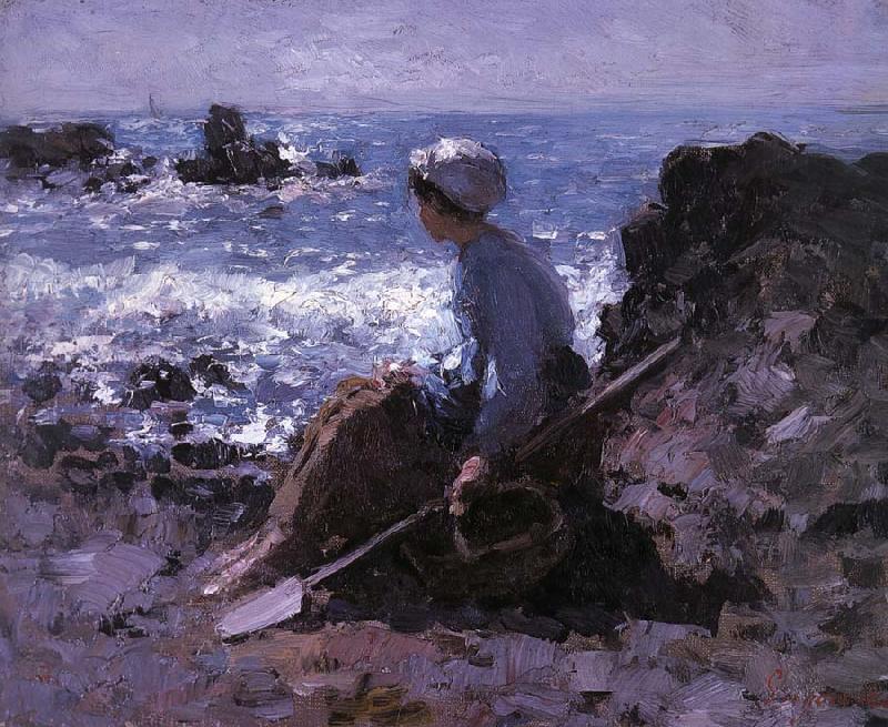 Nicolae Grigorescu Fisherwoman of Granville oil painting image